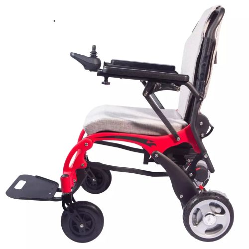 RedCarbonFiberFoldingLithiumWheelchairLeftSide