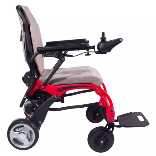 RedCarbonFiberFoldingLithiumWheelchairrightside